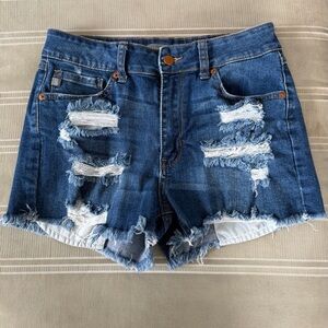 Just USA Ripped Blue Jean Shorts